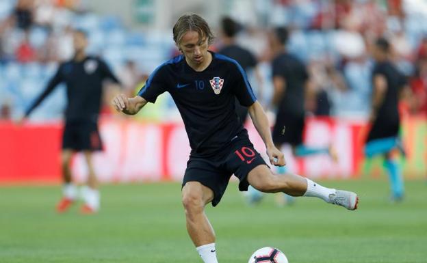 Modric. en un entrenamiento.