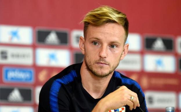 Rakitic, en sala de prensa.