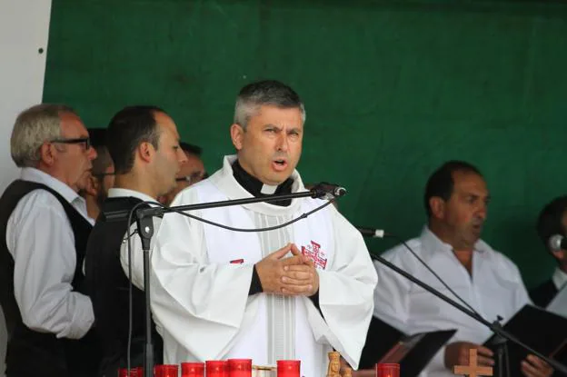 Juan Carlos Fernández, en una de sus últimas eucaristías en Matamorosa. 