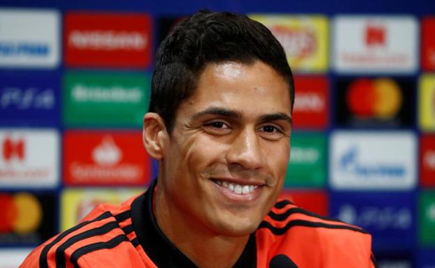 Raphael Varane, durante la rueda de prensa. 