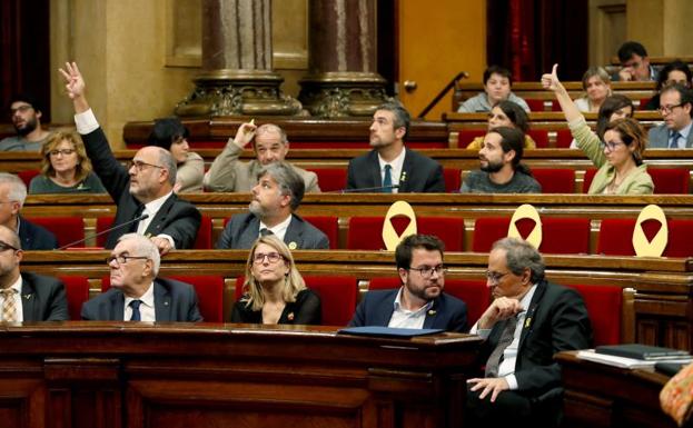 El pleno del Parlament durante una de las votaciones.