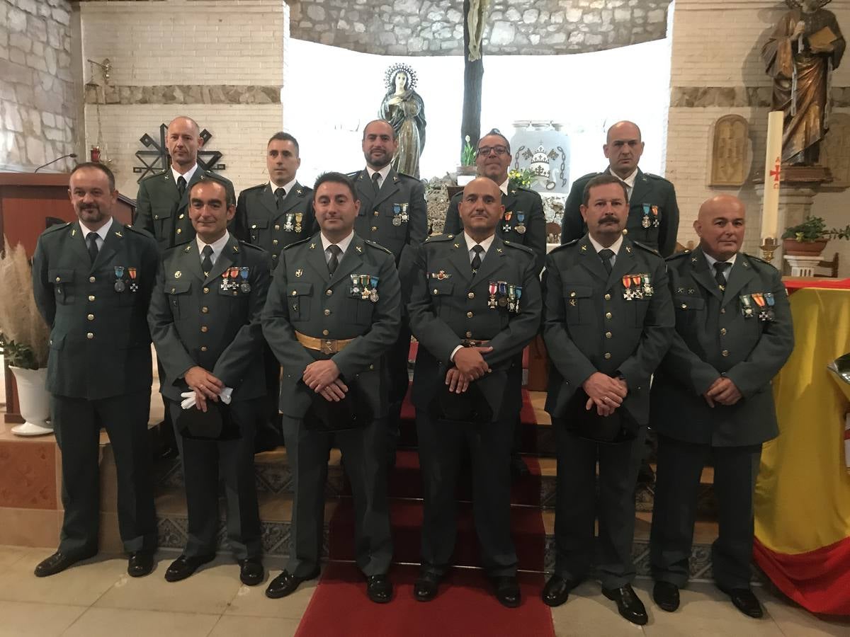 Miembros del cuertel de la Guardia Civil de Polanco, en la celebración de su Patrona.