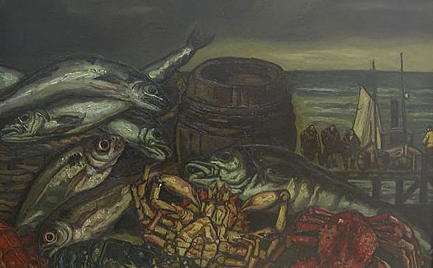 Donación de Elvira Carral Quijano del Bodegón con marina, óleo de los años veinte.