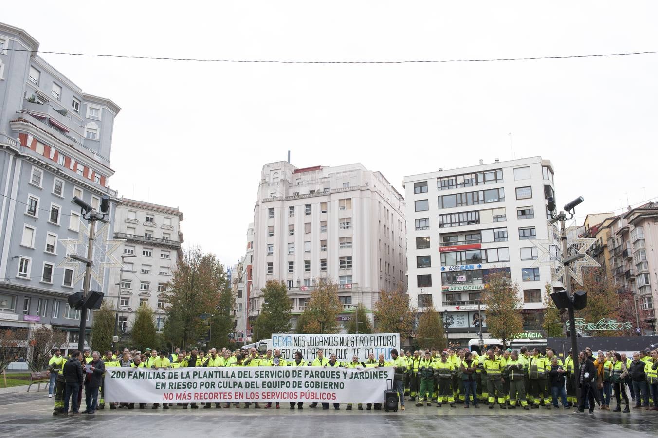 Fotos: Nueva protesta de los trabajadores de Parques y Jardines de Santander