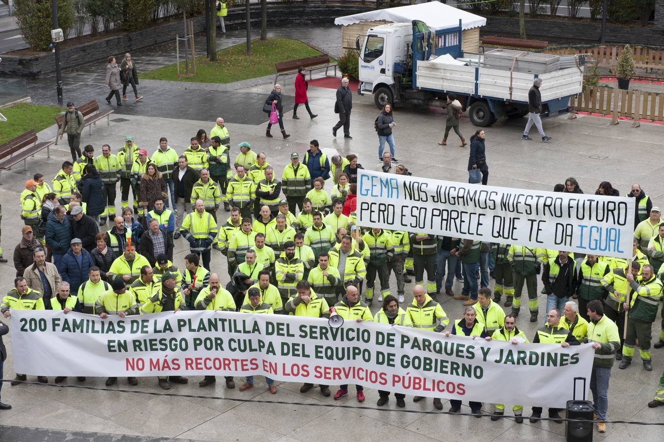 Fotos: Nueva protesta de los trabajadores de Parques y Jardines de Santander