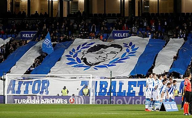 La grada 'Aitor Zabaleta' en Anoeta. 