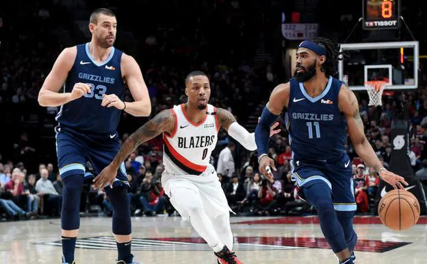 Marc Gasol, durante el partido ante los Blazers. 