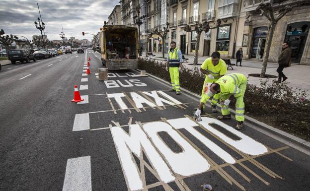 Trabajos de creación del carril bus