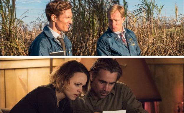 Dos fotogramas de la primera y la segunda temporada de 'True detective'.