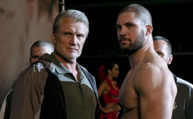 Dolph Lundgren y Florian Munteanu, como Ivan y Viktor Drago.