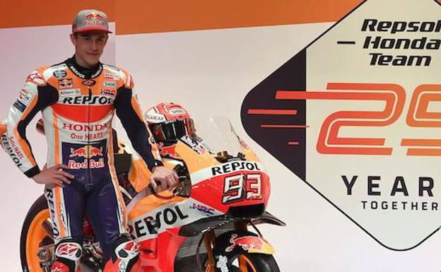 Marc Márquez, con su nueva Honda RC213V. 