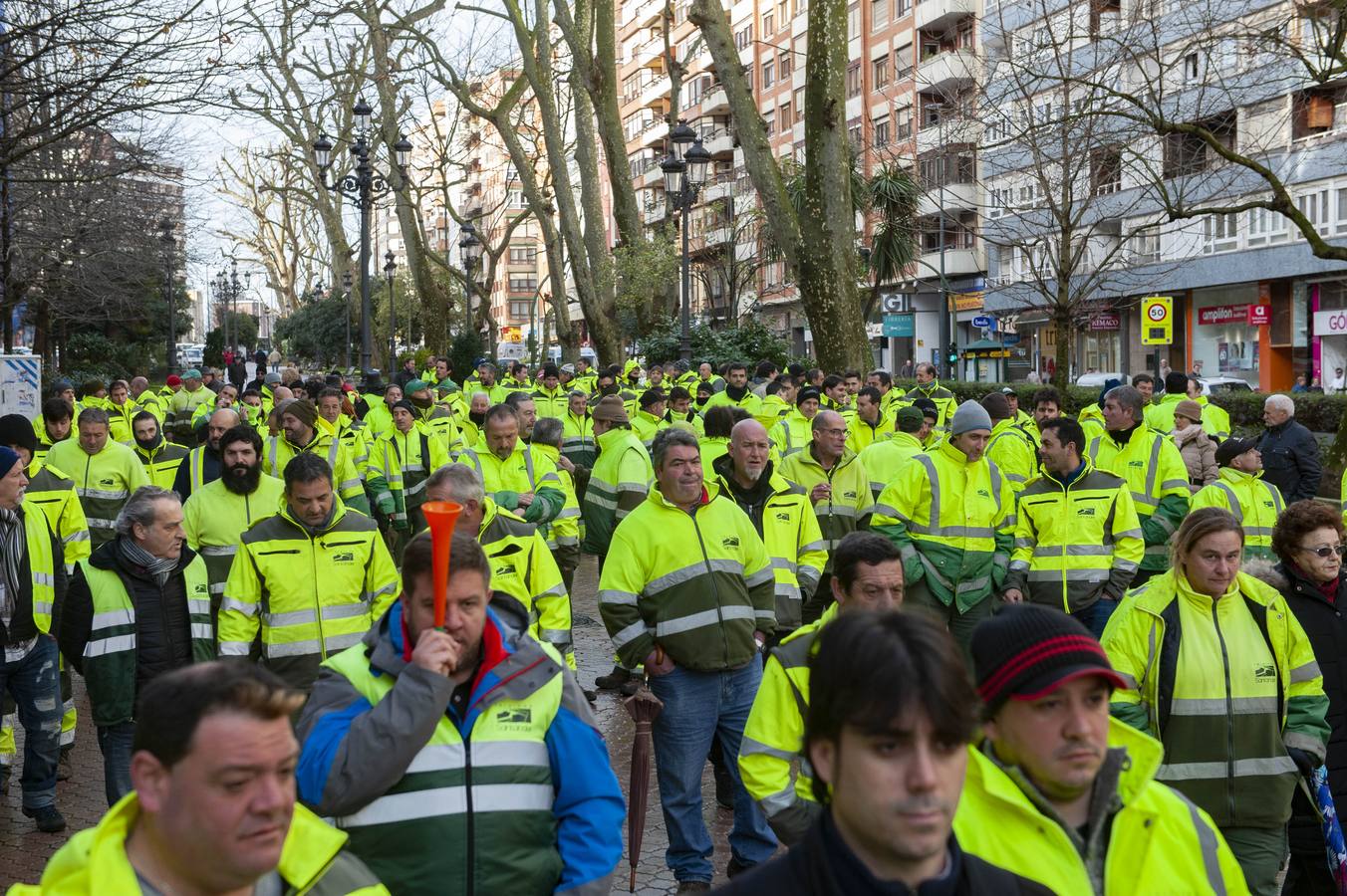 Fotos: Protesta de los trabajadores de Parques y jardines de Santander