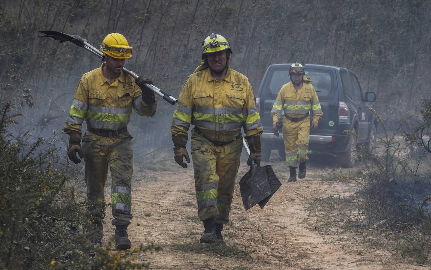 Imágenes de los incendios forestales registrados desde el martes por la tarde hasta este miércoles por la mañana en el Monte Dobra y en las zonas de San Roque de Riomiera, San Sebastián de Garabandal, Penagos, Toranzo, Vega de Pas y La Penilla de Cayón