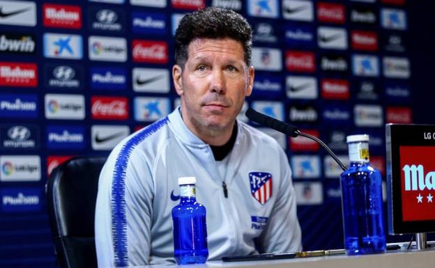 Simeone, en rueda de prensa. 