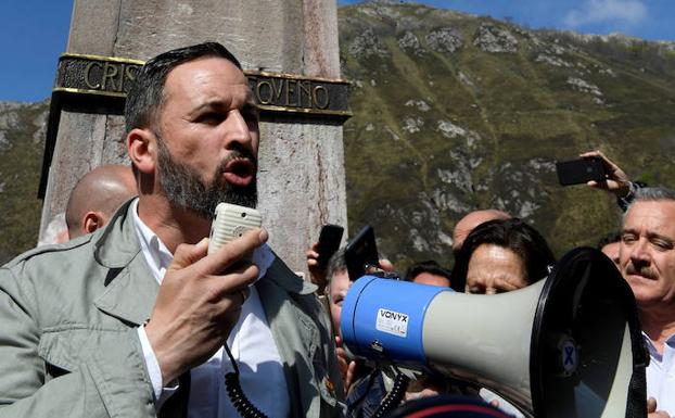 Santiago Abascal, este viernes en Covadonga.