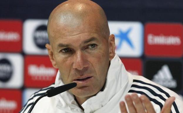 Zinedine Zidane, durante la rueda de prensa. 