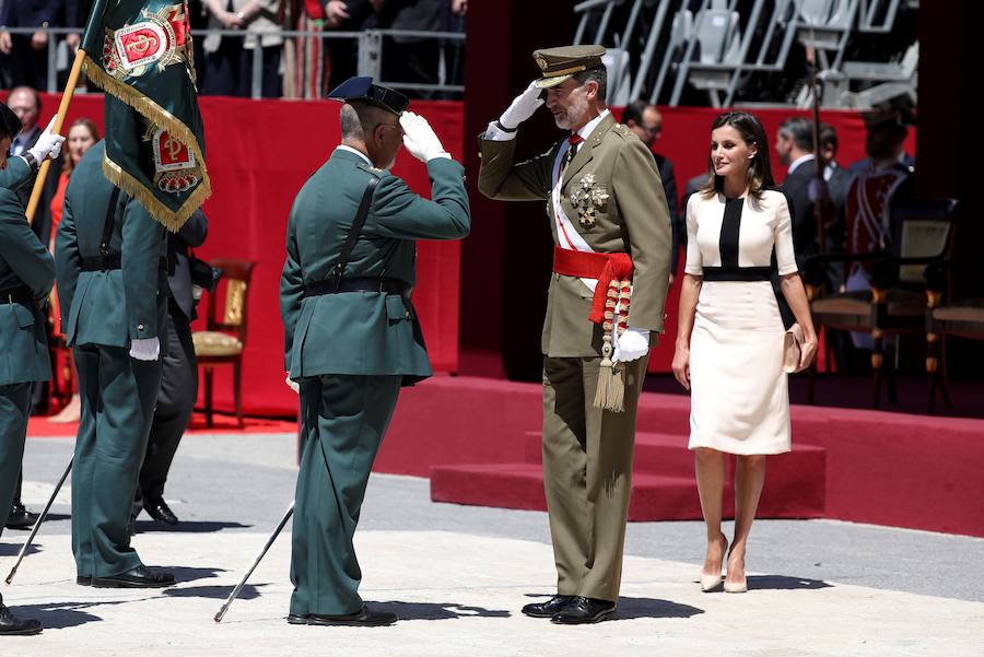 Los Reyes de España presiden en el Palacio de Oriente, en Madrid, los actos conmemorativos del 175 aniversario de la Guardia Civil.