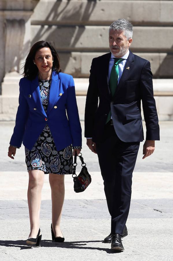 Los Reyes de España presiden en el Palacio de Oriente, en Madrid, los actos conmemorativos del 175 aniversario de la Guardia Civil.