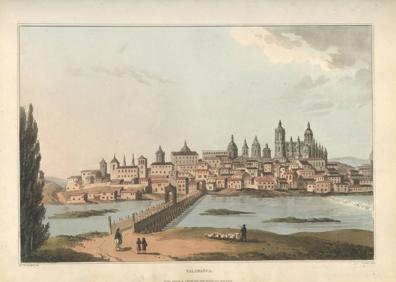 Imagen secundaria 1 - Vista de Salamanca por Bradford, ya en los tiempos de la ilustración. Al lado, Wilhelm Gail, Puerta del Sol de Toledo, 1834. 