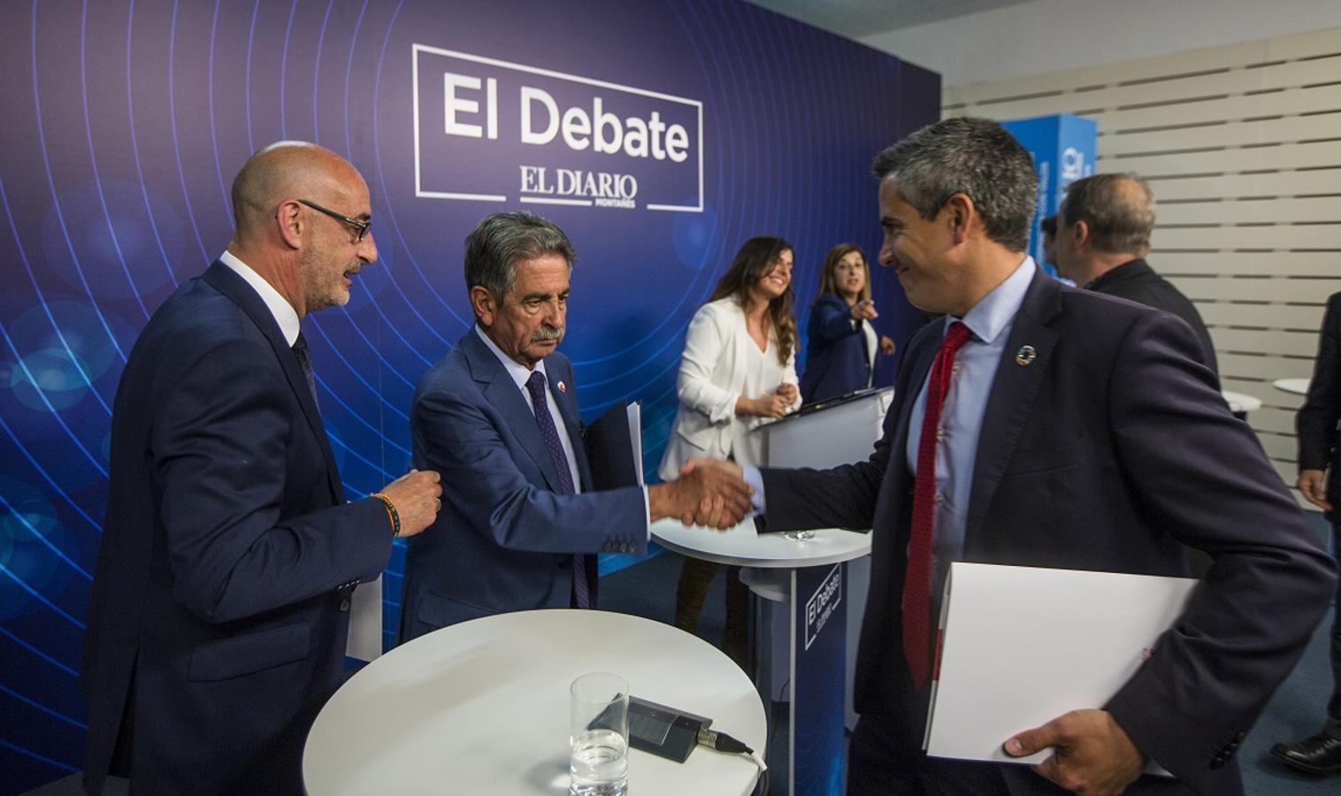 María José Sáenz de Buruaga (PP), Miguel Ángel Revilla (PRC), Pablo Zuloaga (PSOE), Mónica Rodero (Podemos), Félix Álvarez (Ciudadanos) y Cristóbal Palacio (Vox) se enfrentaron en el primer debate autonómico