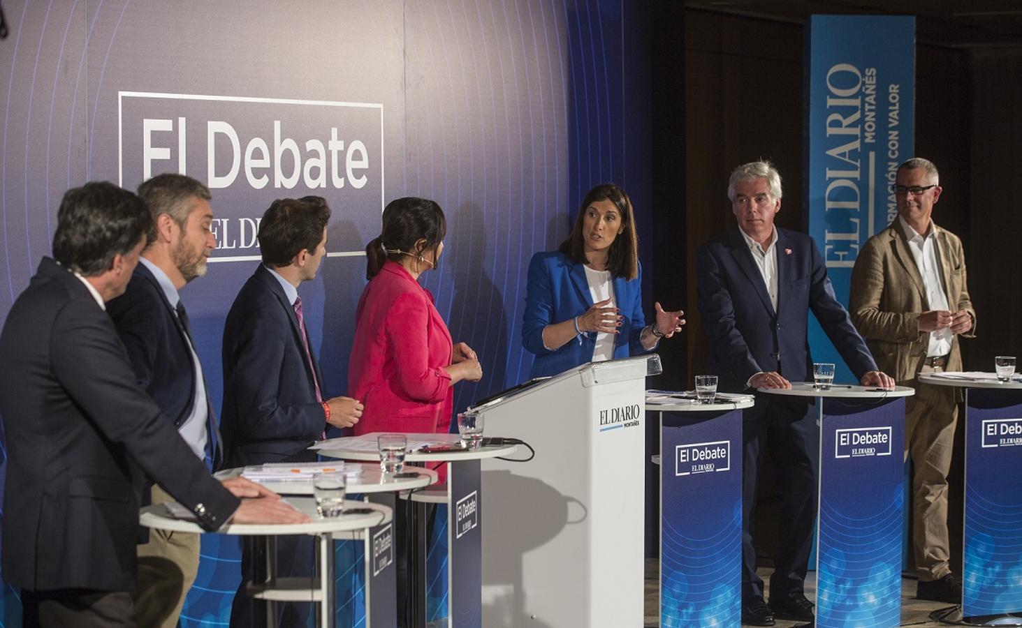 Gema Igual (PP,), Pedro Casares (PSOE), José María Fuentes-Pila (PRC), Javier Ceruti (Ciudadanos), Miguel Saro (Unidas por Santander) y Guillermo Pérez-Cossío (Vox) han participado en el debate organizado por El Diario Montañés.