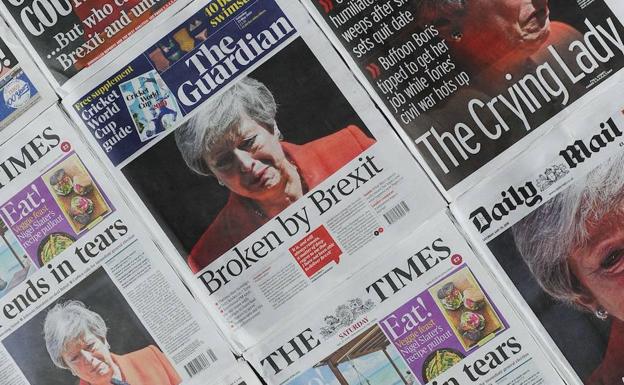 La prensa británica anunca la dimisión de Theresa May.