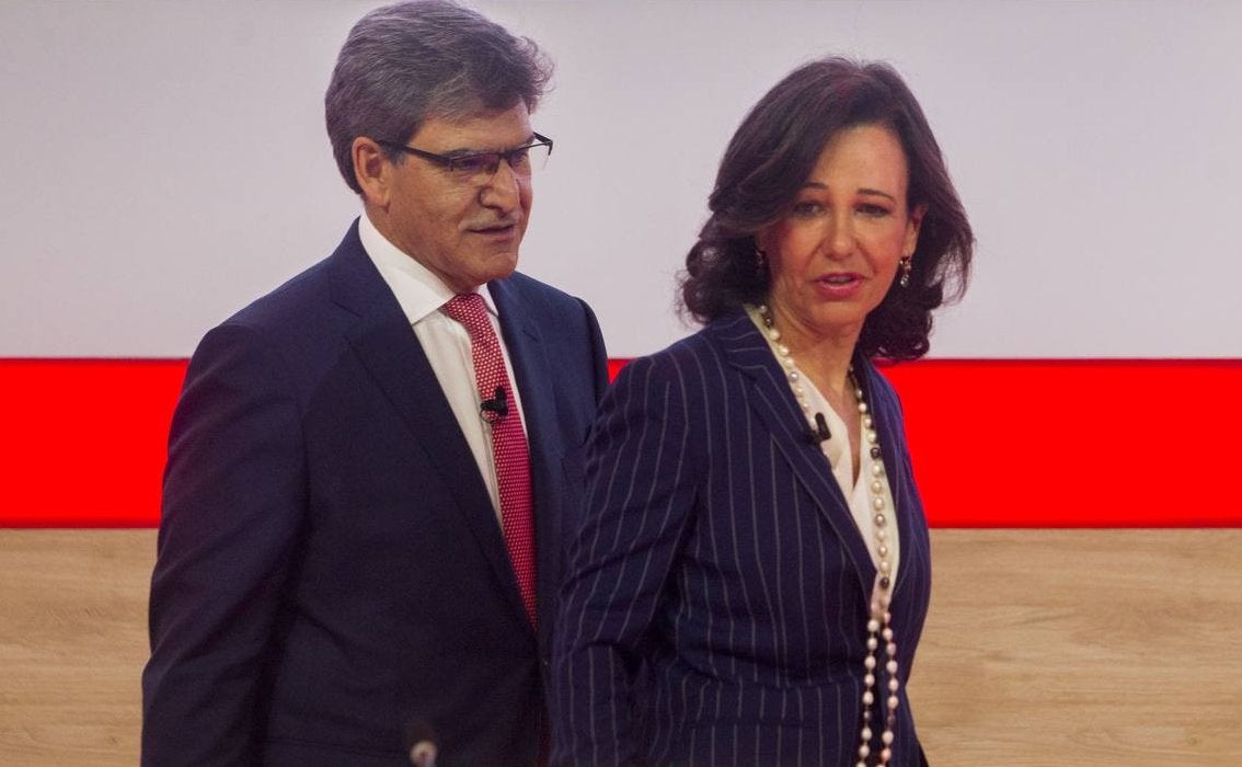 José Antonio Álvarez, consejero delegado, y Ana Botín, presidenta del Banco Santander.