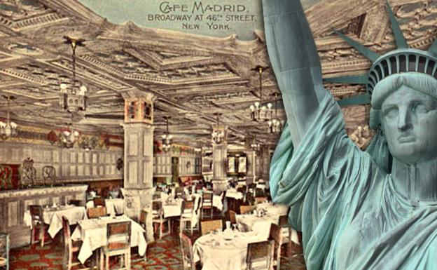 Postal del restaurante español Café Madrid, Nueva York, ca. 1920. Ebay