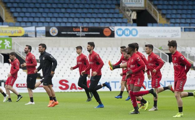 Imagen del entrenamiento del Racing este miércoles. 