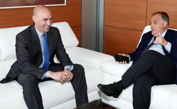 Luis Rubiales y Javier Tebas, en una imagen de archivo