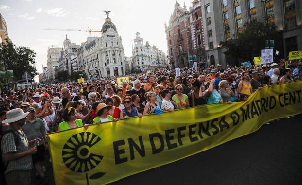 Manifestación, este sábado, en defensa de Madrid Central.