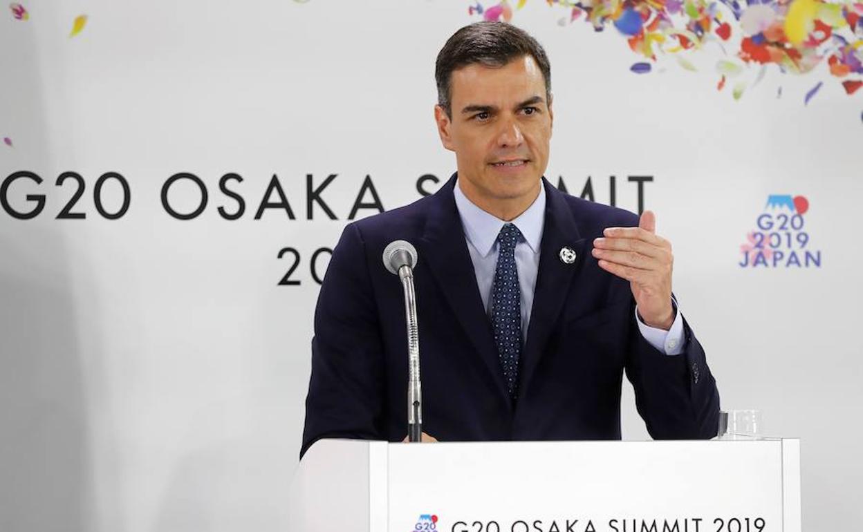 Pedro Sánchez, en la Cumbre del G20 en Osaka (Japón).