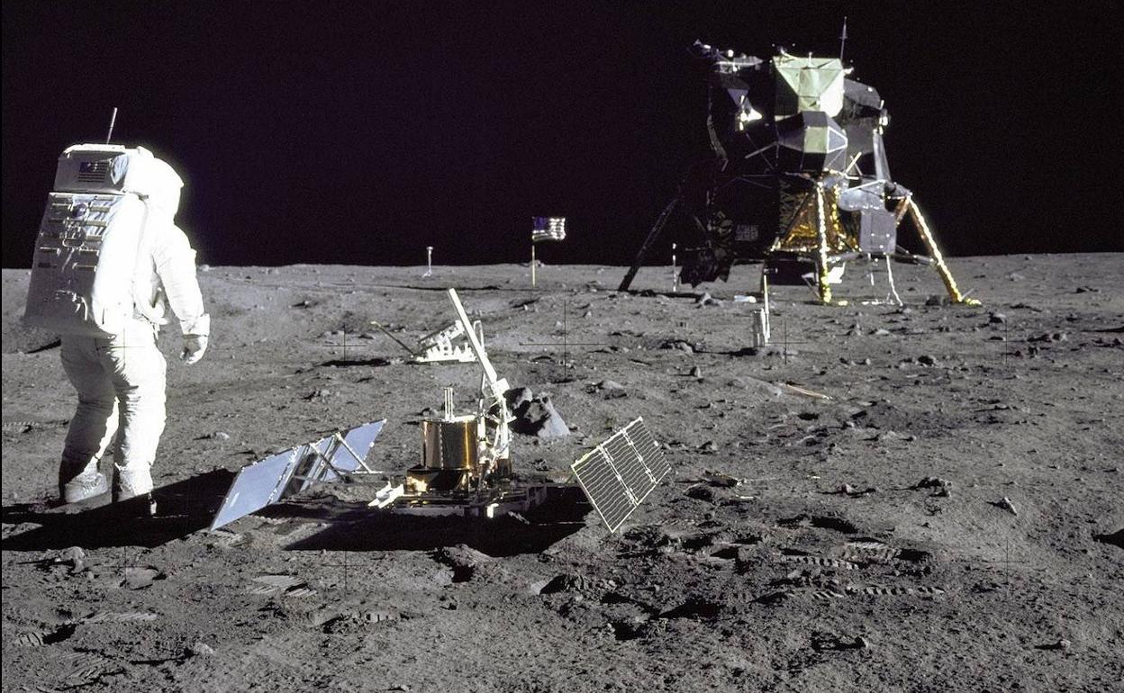 La misión Apolo 11, en la Luna, en julio de 1969.