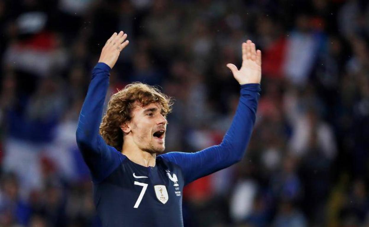 Griezmann, en un partido con la selección francesa.