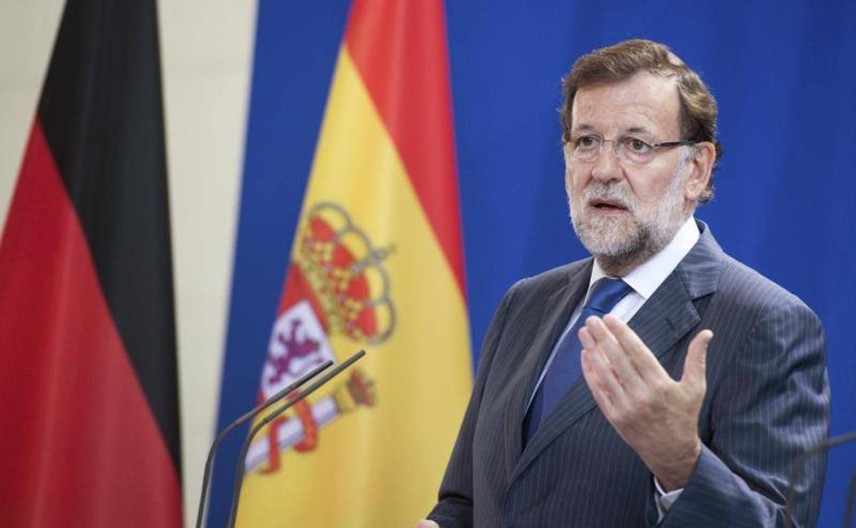 Mariano Rajoy en una cumbre sobre los refugiados en Berlín. 