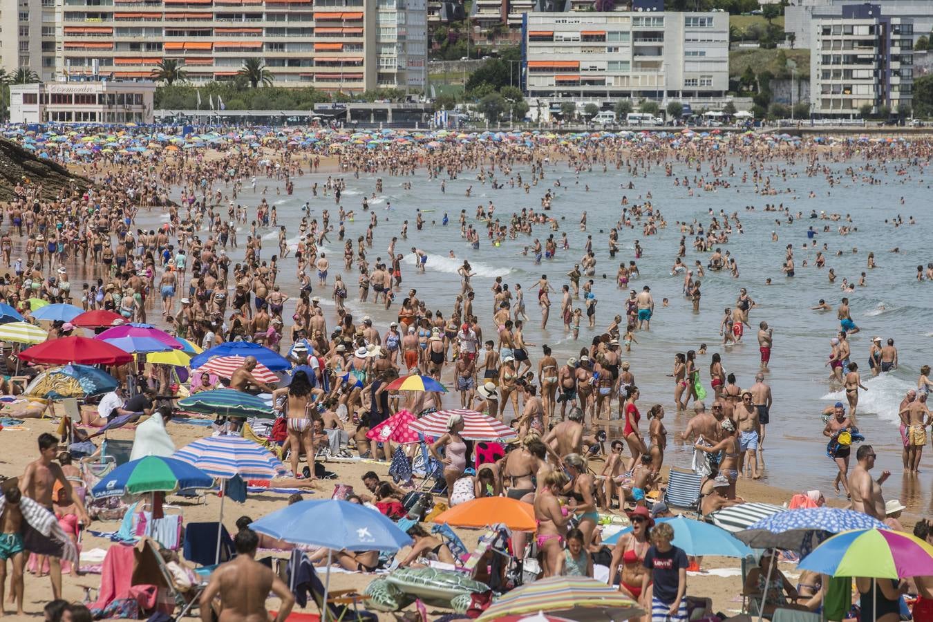 La comunidad ha alcanzado hoy altas temperaturas. Cualquier sombra o soplo de aire se agradece. 