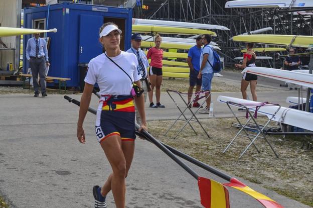  La cántabra Virginia Díaz, antes de una competición.