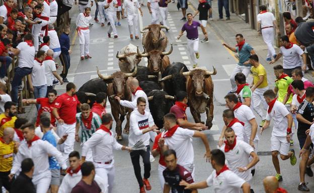 Imagen del encierro de este viernes.