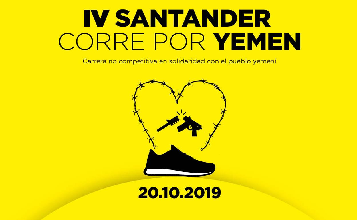 Cartel de la marcha popular en apoyo a Yemen.