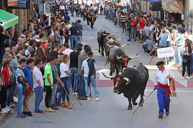 Uno de los momentos del desfile de tudancas por las calles de Cabezón con numeroso público.