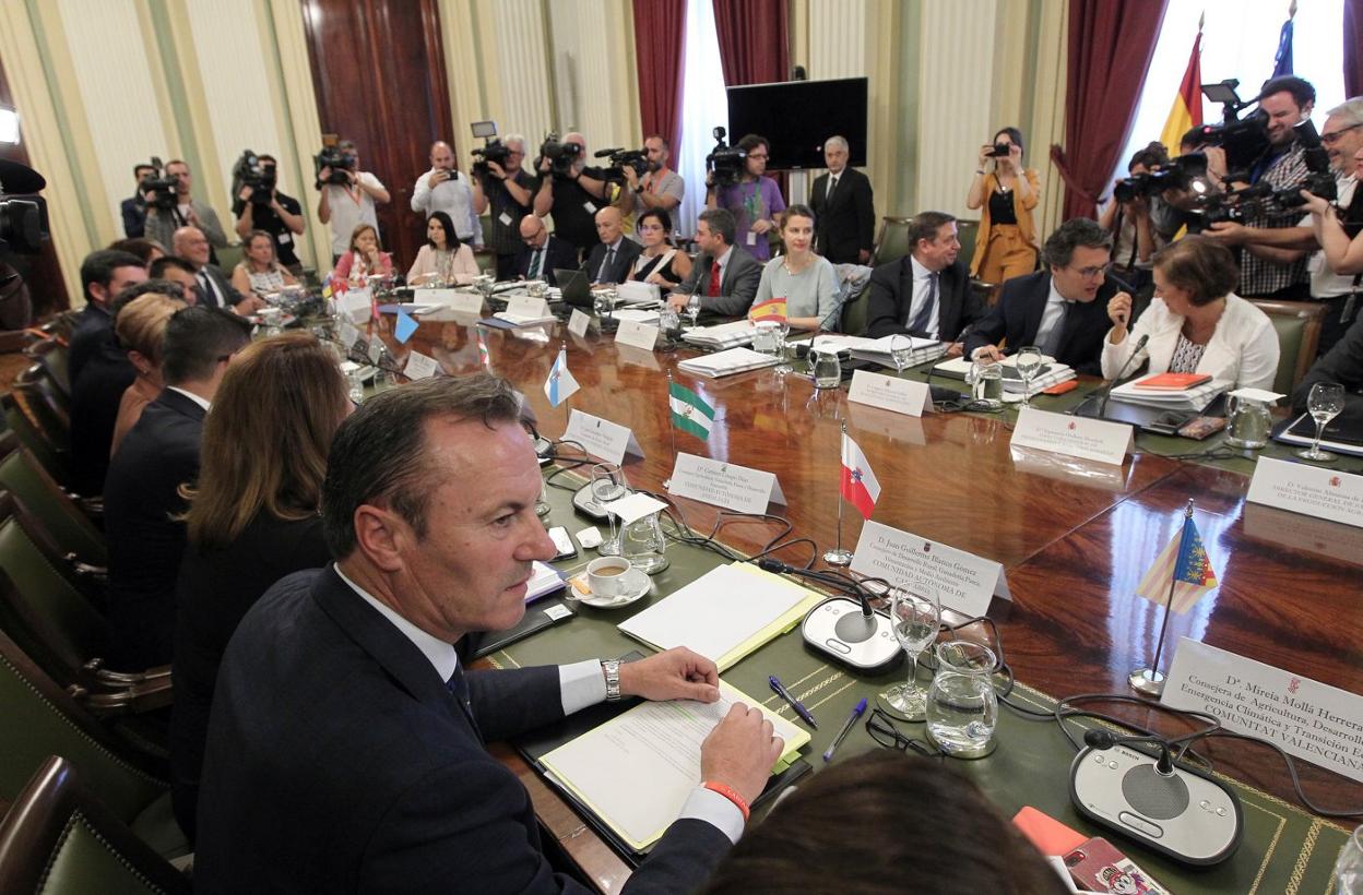 Guillermo Blanco, en la reunión de la Conferencia Sectorial de Agricultura celebrada ayer. 