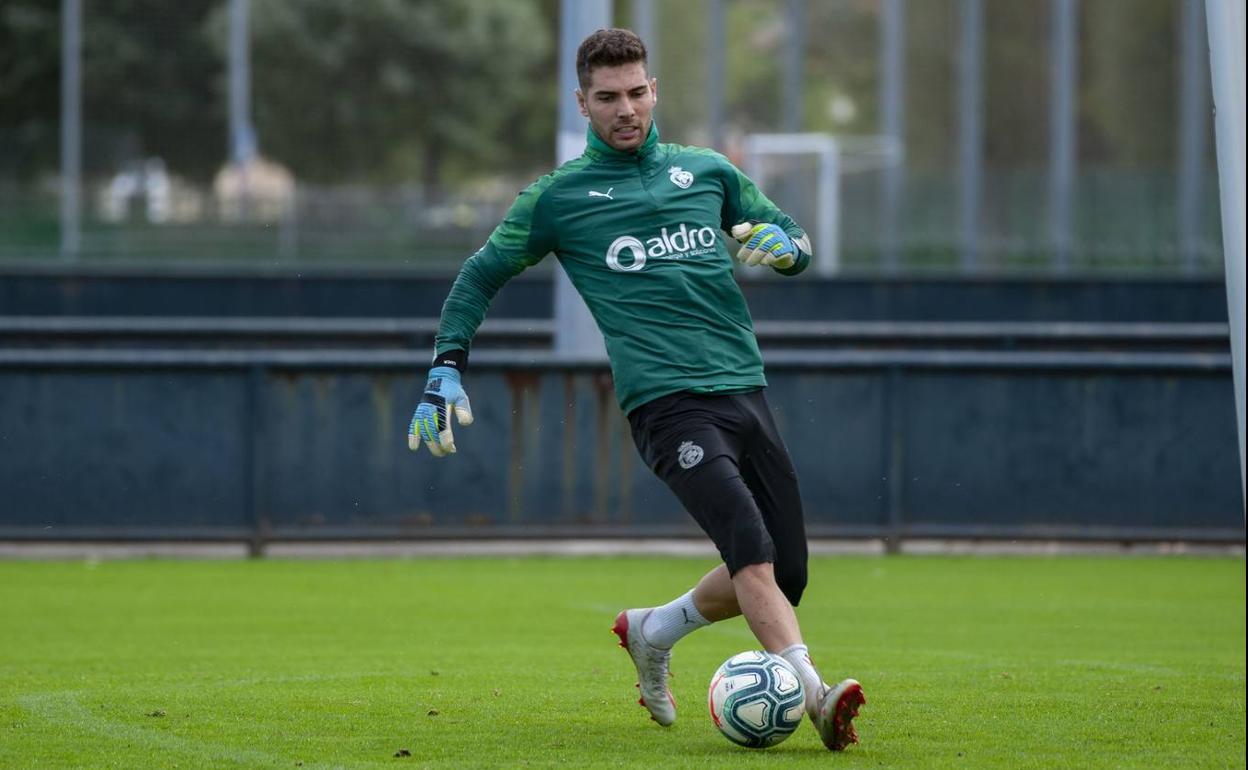 Luca Zidane, en un entrenamiento de la pasada semana.