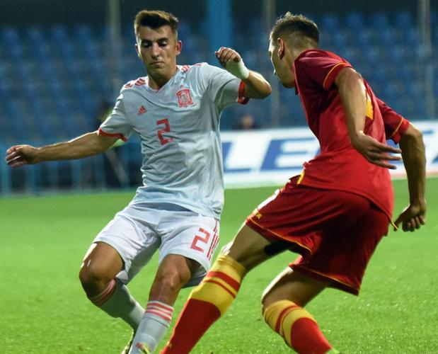 Aitor Buñuel, durante el partido frente a Montenegro en el que marcó el primer gol.