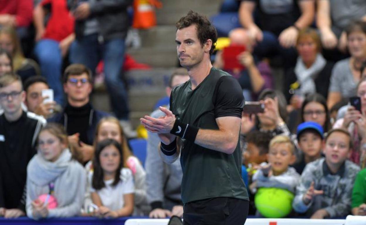 Andy Murray celebrando la victoria.