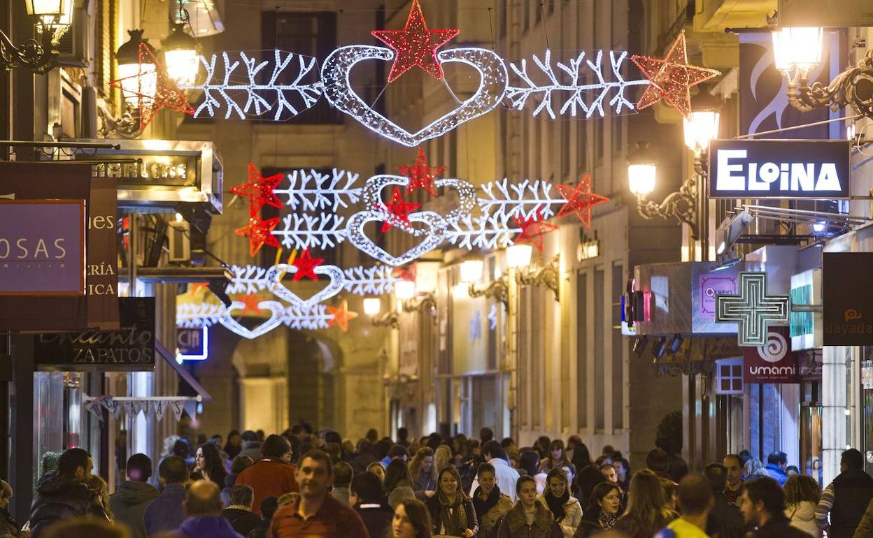 La calle San Francisco, en la Navidad de 2014. 
