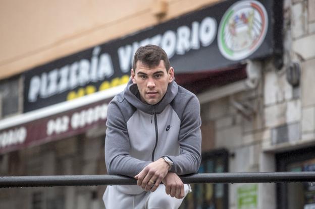 Sergio García, ayer en Santander, pocas horas después de su combate ante El Massoudi. 