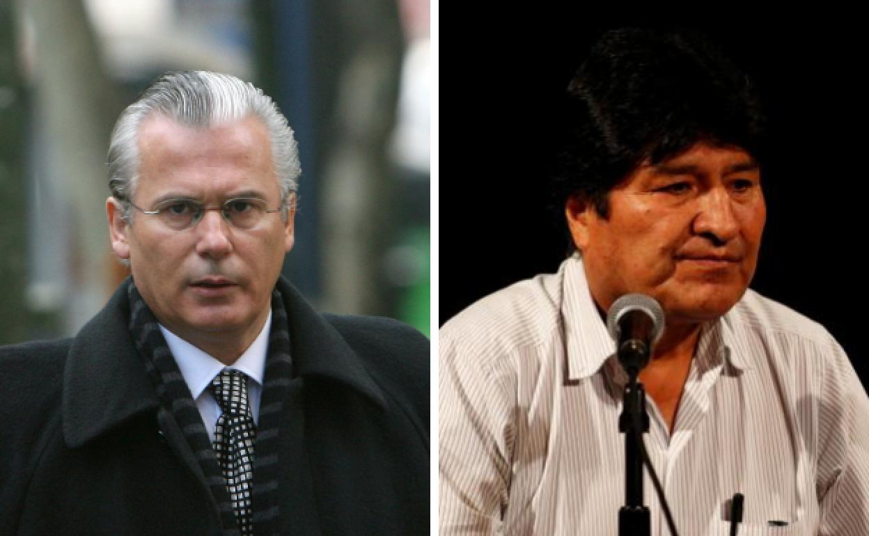 Baltasar Garzón y Evo morales. 