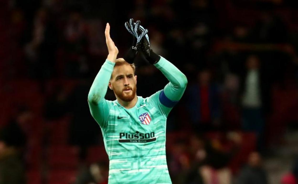 Jan Oblak, al término del partido del Atlético ante el Levante. 