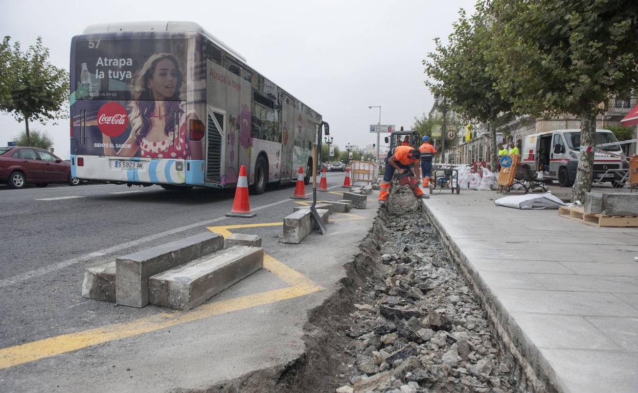 Obras que se realizaron en 2010 para poner el carril bus