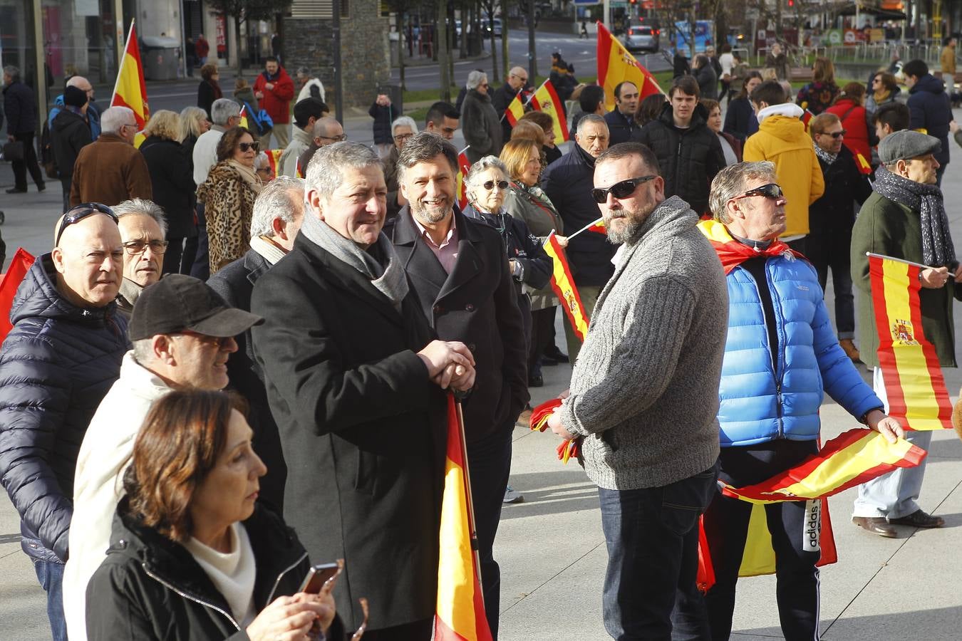 Entre los asistentes, los cargos institucionales de Vox en la región, como el diputado nacional Emilio del Valle y el parlamentario Cristobal Palacio. Muchas banderas de España y la lectura de un comunicado han centrado el acto